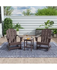 3 Piece set Outdoor Patio Poly Adirondack rocking chairs with side table