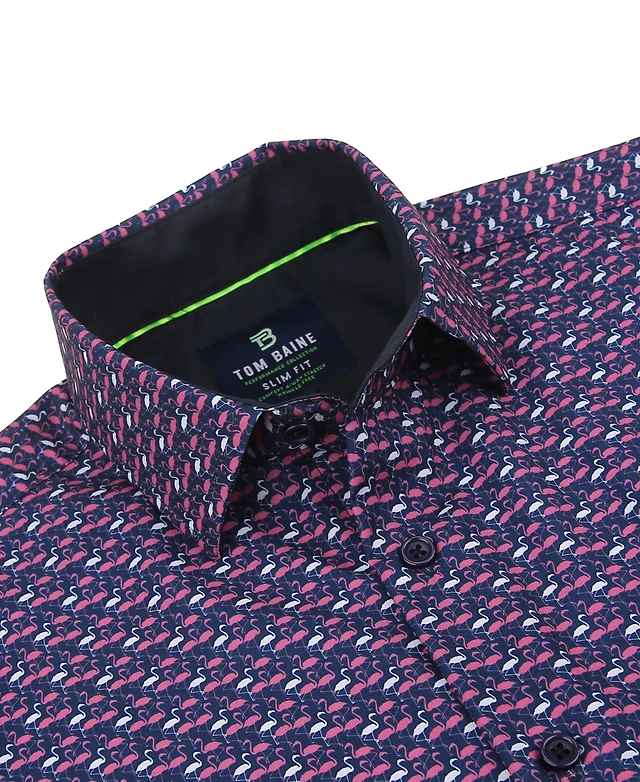 Tom Baine Men's Slim Fit Performance Long Sleeve Printed Dress Shirt |  Connecticut Post Mall