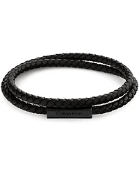 Calvin Klein Men's Double Wrapped Leather Bracelet