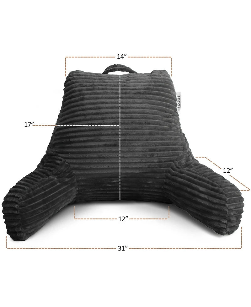 Nestl Cut Plush Striped Reading Pillow with Arms