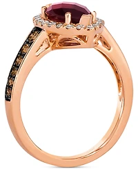 Le Vian Pomegranate Garnet (2 ct. t.w.) & Diamond (1/2 Halo Ring 14k Rose Gold