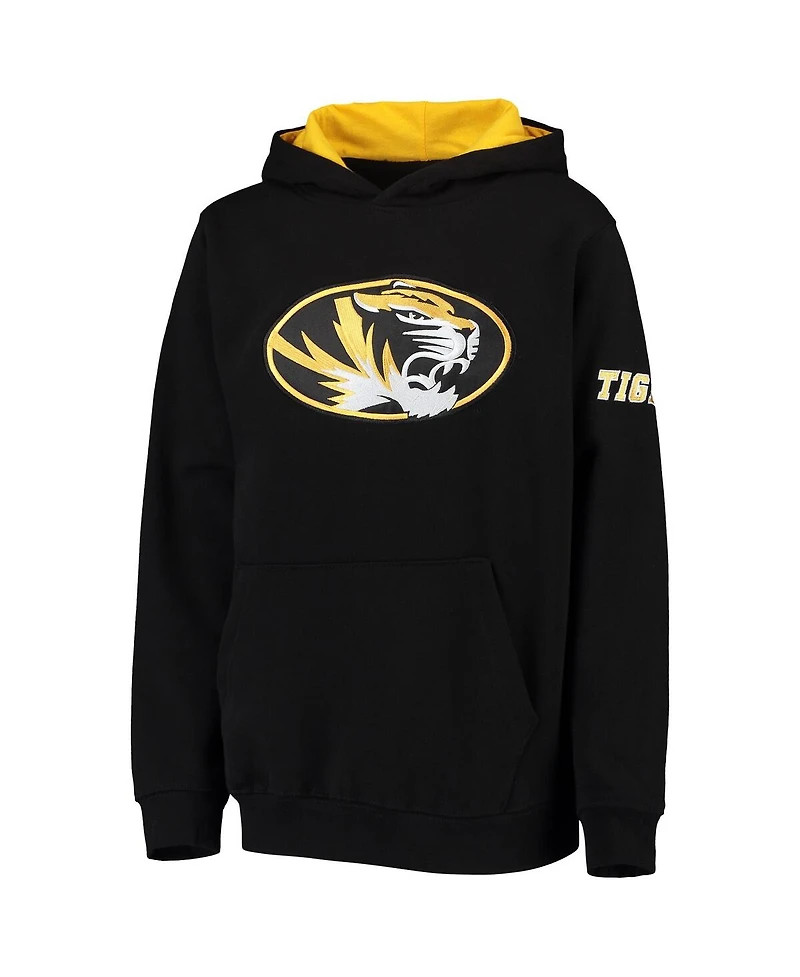 Big Boys Stadium Athletic Black Missouri Tigers Big Logo Pullover Hoodie