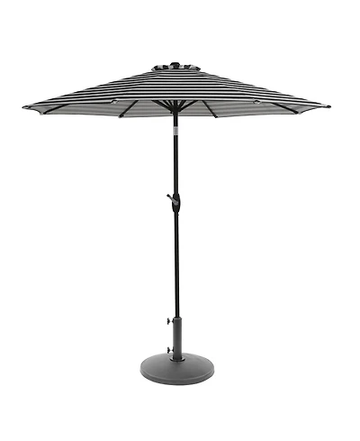 9 Ft Outdoor Patio Market Table Umbrella with Round Resin Base