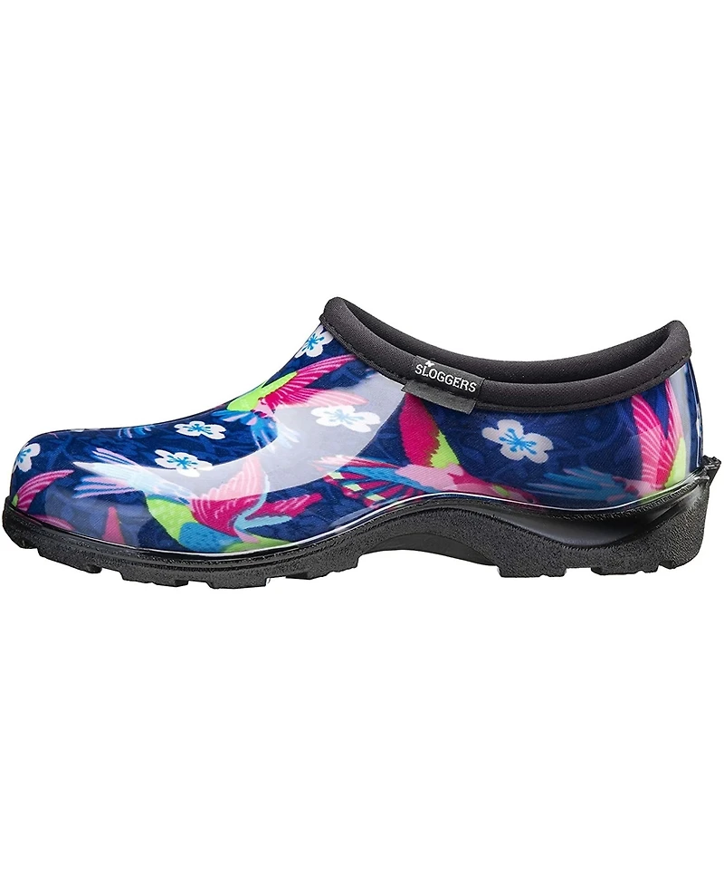 Sloggers Womens Rain and Garden Shoes, Pink Hummingbird Print, Size 6