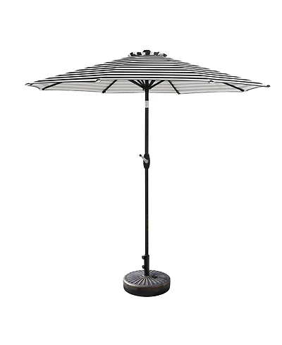 WestinTrends 9 Ft Outdoor Patio Market Umbrella with Bronze Round Base