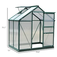 Outsunny 6' x 4' x 7' Large Polycarbonate Walk-in house,