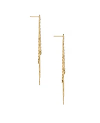Ettika Crystal and Looped Chain Earrings in 18K Gold Plating