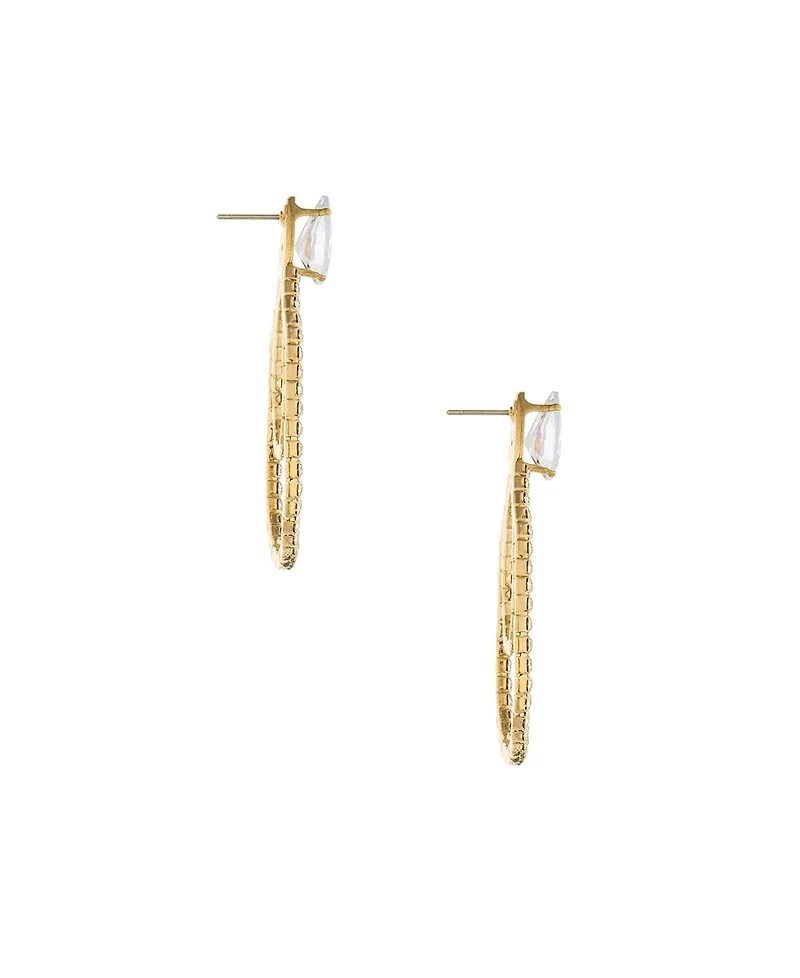Ettika Crystal Serenity Earrings in 18K Gold Plating