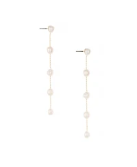 Ettika Imitation Pearls Earrings Dripping in 18K Gold Plating