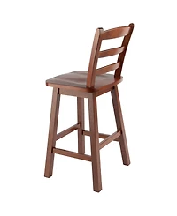 Winsome Scalera 38.4" Wood Ladder-Back Swivel Seat Counter Stool