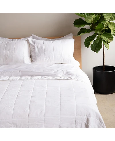French Linen Box Stitch Quilt - Full/Queen