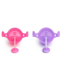 Munchkin Toddler Click Lock Weighted Straw Cup, 7 oz, Pink/Purple, Pack of 2
