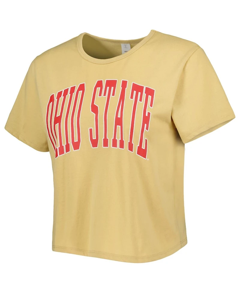 Women's ZooZatz Yellow Ohio State Buckeyes Core Fashion Cropped T-shirt