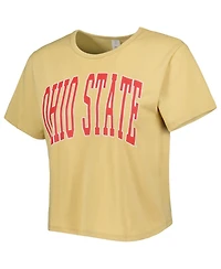 Women's ZooZatz Yellow Ohio State Buckeyes Core Fashion Cropped T-shirt