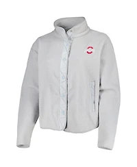 Women's Gray Ohio State Buckeyes Plus Wheelhouse Sherpa Full-Snap Jacket