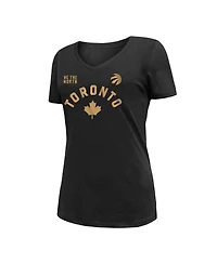 Women's New Era Black Toronto Raptors 2022/23 City Edition V-Neck T-shirt