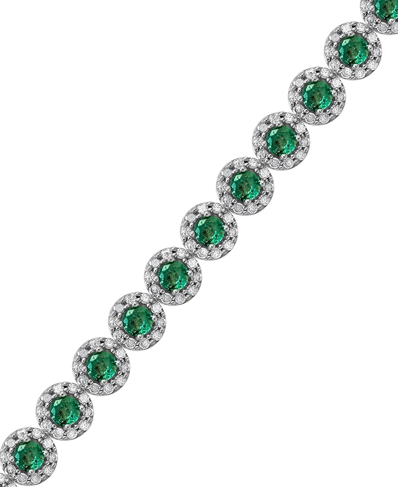 Sapphire (5-1/2 ct. t.w.) & Diamond (3 t.w) Tennis Bracelet 14k White Gold (Also Ruby and Emerald)