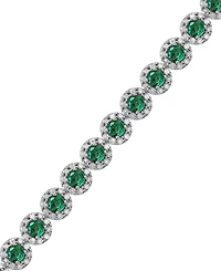 Sapphire (5-1/2 ct. t.w.) & Diamond (3 t.w) Tennis Bracelet 14k White Gold (Also Ruby and Emerald)