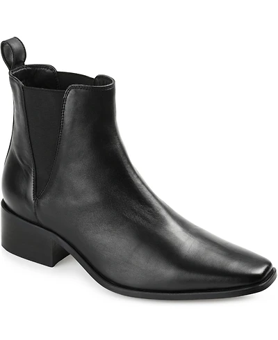 Journee Signature Women's Brooklee Block Heel Snip Toe Ankle Booties