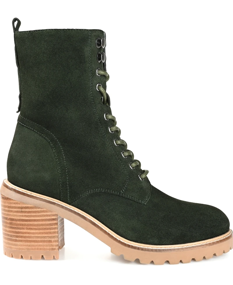 Journee Signature Women's Malle Lace Up Lug Sole Combat Booties