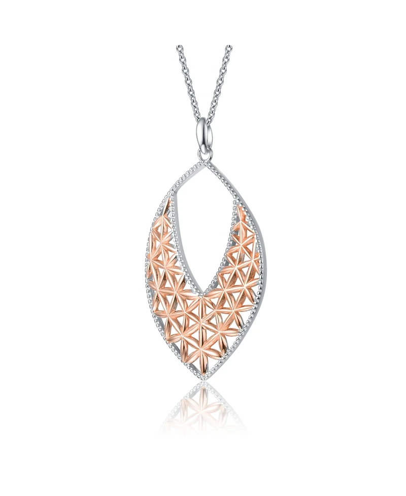 Classy Sterling Silver Two-Tone Pendant Necklace