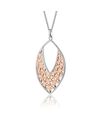 Classy Sterling Silver Two-Tone Pendant Necklace