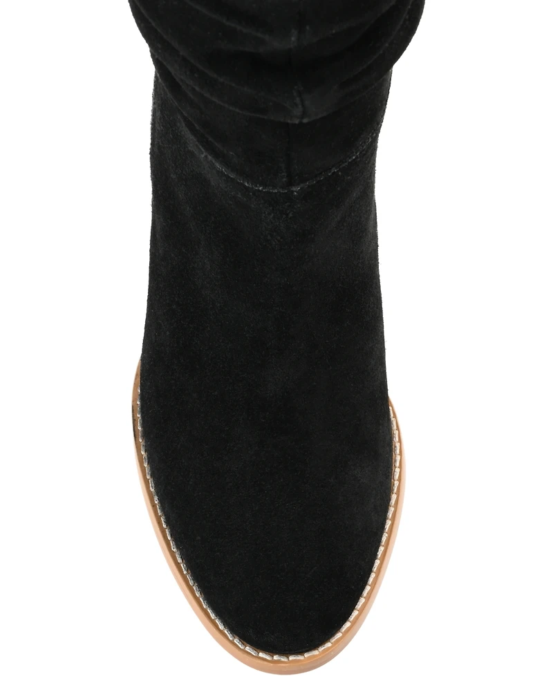 Journee Signature Women's Syrinn Slouch Cone Heel Mid Shaft Dress Boots
