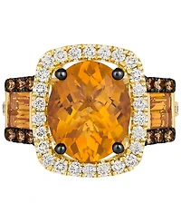 Le Vian Cinnamon Citrine (4-1/4 ct. t.w.), Nude Diamond (5/8 ct. t.w.) & Chocolate Diamond (1/5 ct. t.w.) Statement Ring in 14k Gold