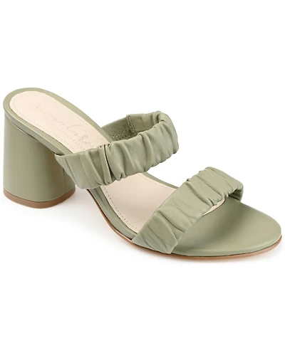 Journee Signature Women's Vidda Ruched Slip On Sandals