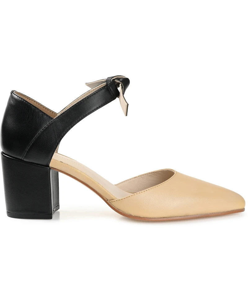 Journee Signature Women's Camille Two-Piece Block Heel Pumps