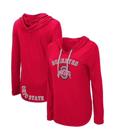 Women's Colosseum Scarlet Ohio State Buckeyes My Lover Hoodie Long Sleeve T-shirt