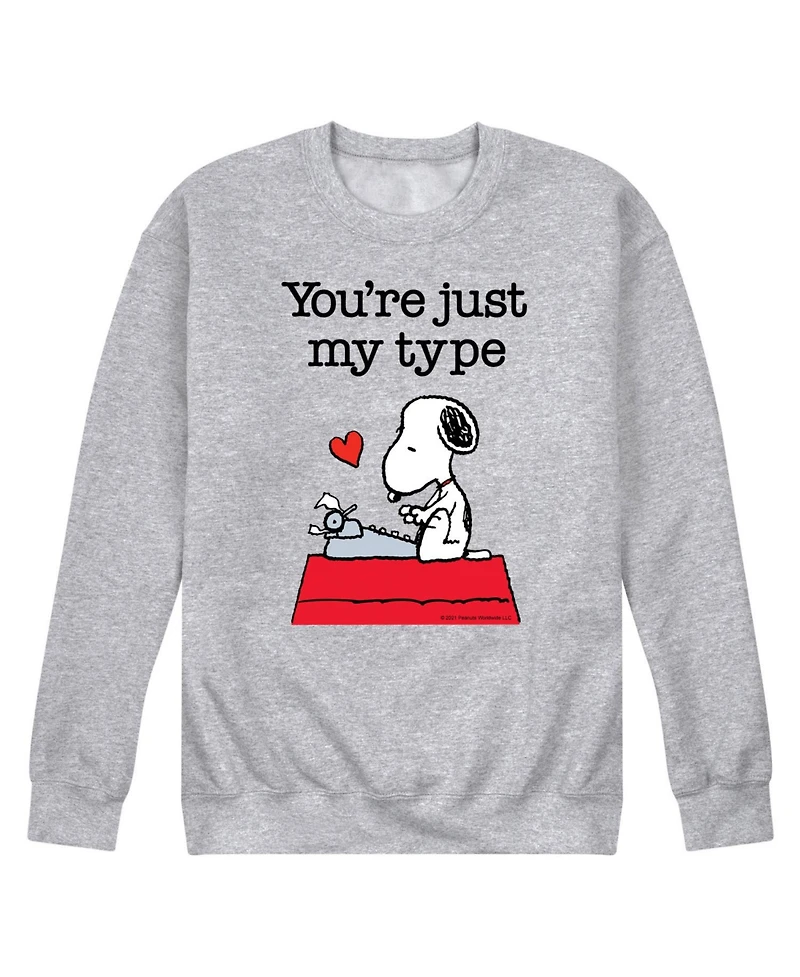 Airwaves Men's Peanuts Just My Type Fleece Sweatshirt