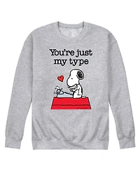 Airwaves Men's Peanuts Just My Type Fleece Sweatshirt