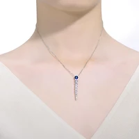 14k Yellow Gold Plated with Green & Cubic Zirconia Icicle Journey Pendant Layering Necklace Sterling Silver