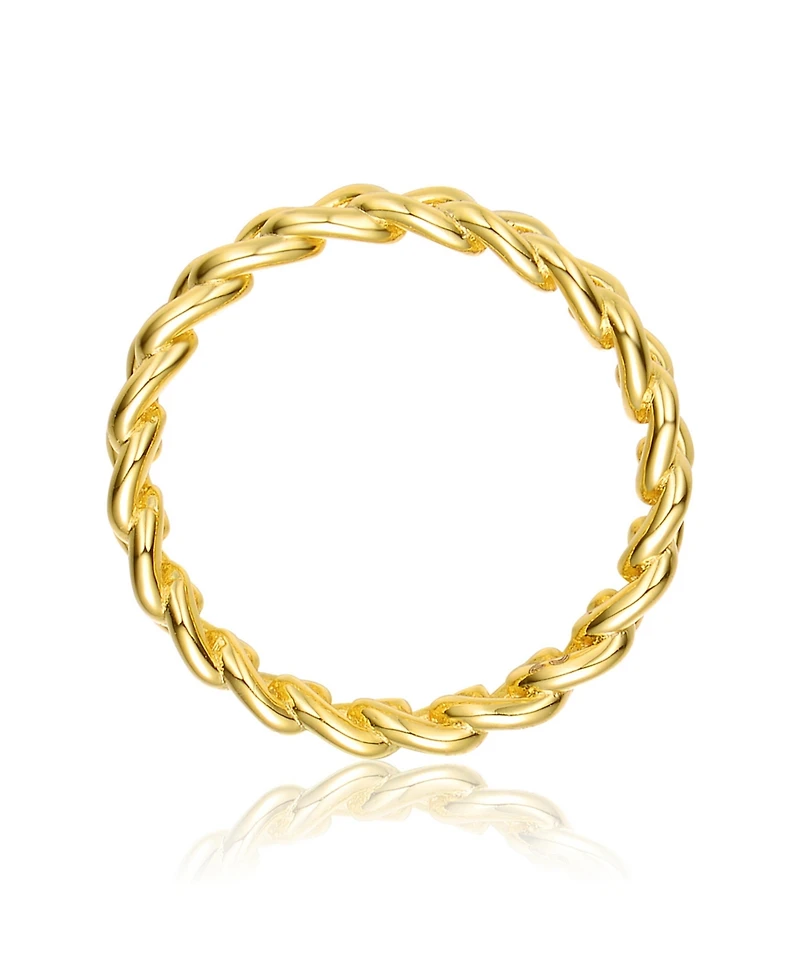 Sterling Silver 14K Gold Plated Chain Band Ring