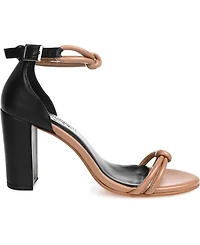 Journee Signature Women's Jettah Two-Toned Strappy Block Heel Sandals