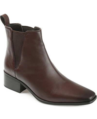 Journee Signature Women's Brooklee Block Heel Snip Toe Ankle Booties