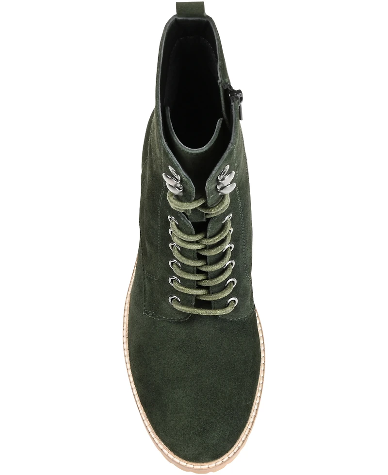 Journee Signature Women's Malle Lace Up Lug Sole Combat Booties