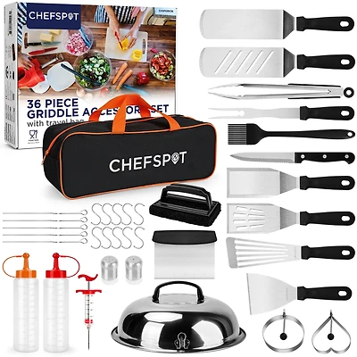 Chefspot 36 Piece Stainless Steel Griddle Accessories Kit for Blackstone and Other Griddles