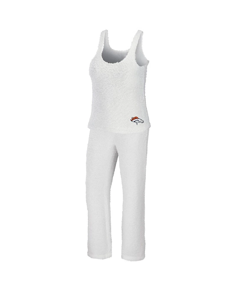 Women's Wear by Erin Andrews Cream Denver Broncos Cozy Scoop Neck Tank Top Pants Sleep Set