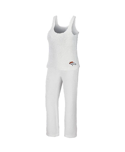 Women's Wear by Erin Andrews Cream Denver Broncos Cozy Scoop Neck Tank Top Pants Sleep Set