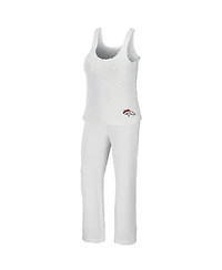 Women's Wear by Erin Andrews Cream Denver Broncos Cozy Scoop Neck Tank Top Pants Sleep Set
