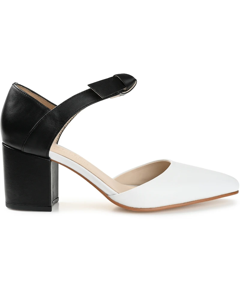 Journee Signature Women's Camille Two-Piece Block Heel Pumps
