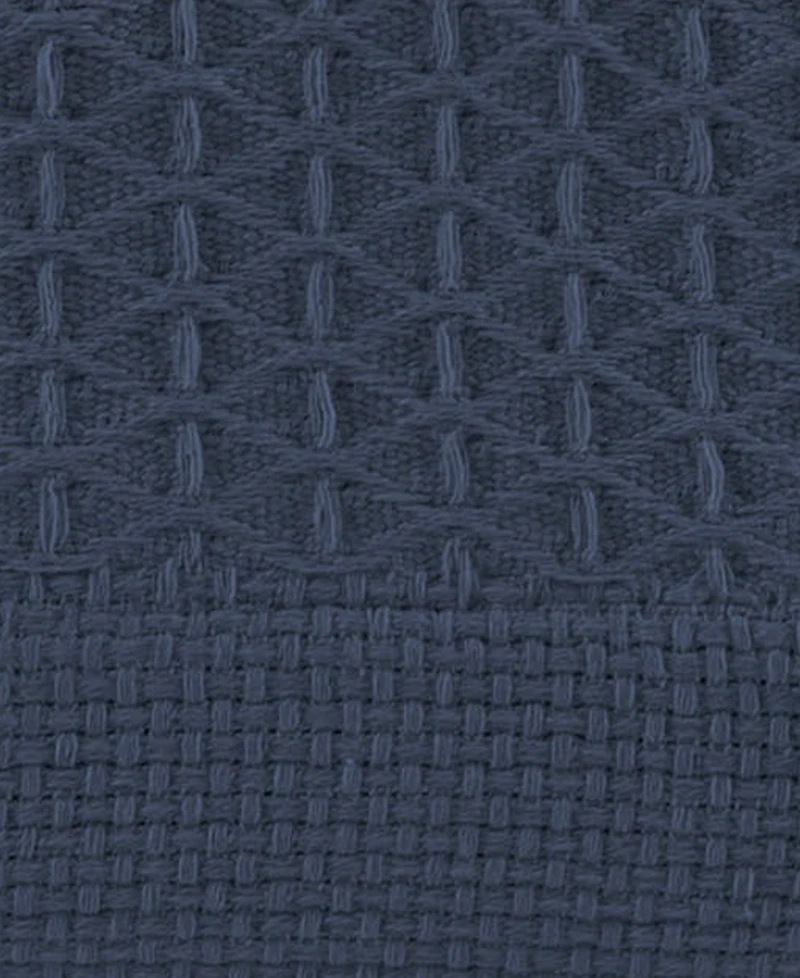 Closeout! Nautica Baird Solid Cotton Dobby Reversible Blanket