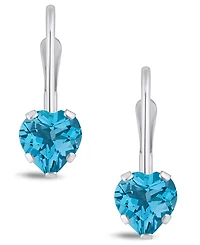 Macy's Gemstone Leverback Earrings 10K White Gold