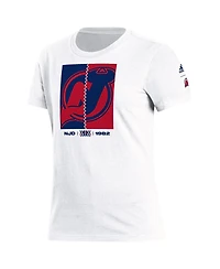 Women's adidas White New Jersey Devils Reverse Retro 2.0 Playmaker T-shirt