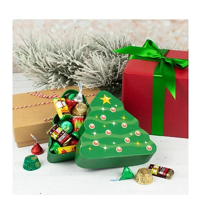 Just Candy Christmas Candy Gift Box Hershey's Holiday Chocolate - Christmas Tree Box, 8 Ounces
