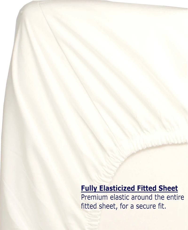 Nautica Beaux Stripe Cotton Percale 3-Piece Sheet Set, Twin Xl
