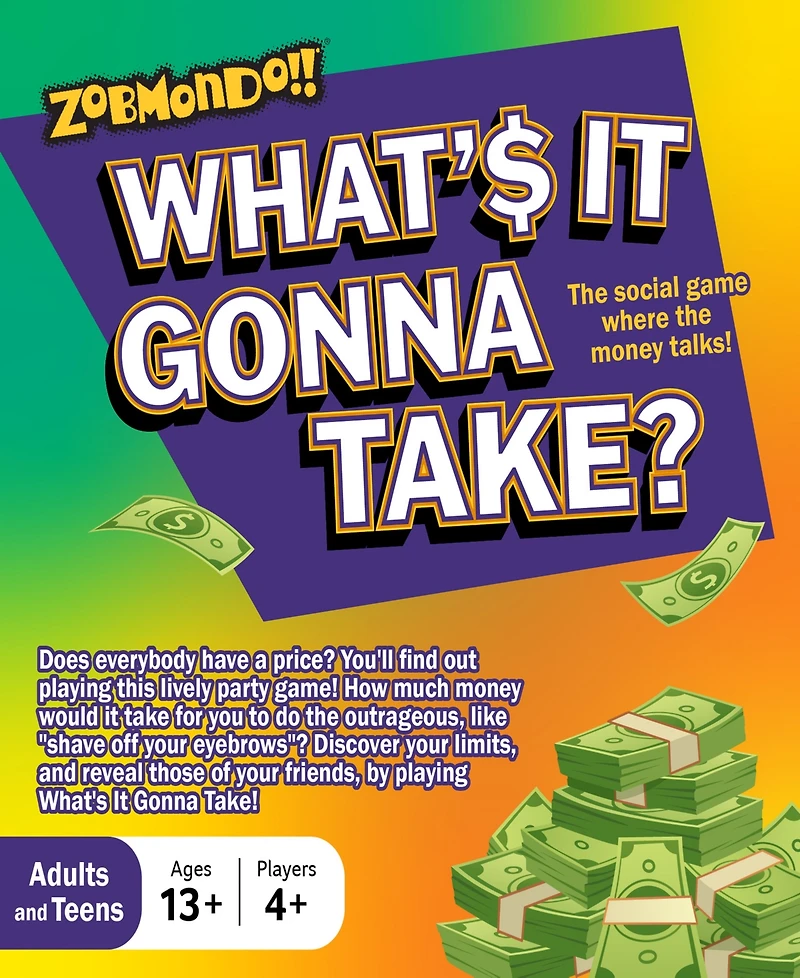 Zobmondo What's it Gonna Take Board Game Big Question and Answer Family Game