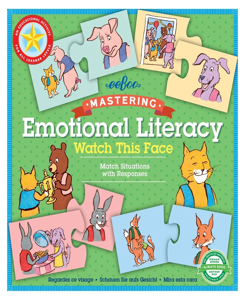 Eeboo Watch this Face All Learner Levels Puzzle 48 Piece Set